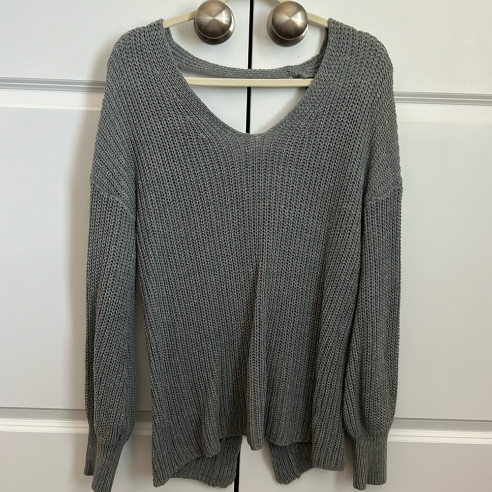 Rag Poets Open Back Sweater